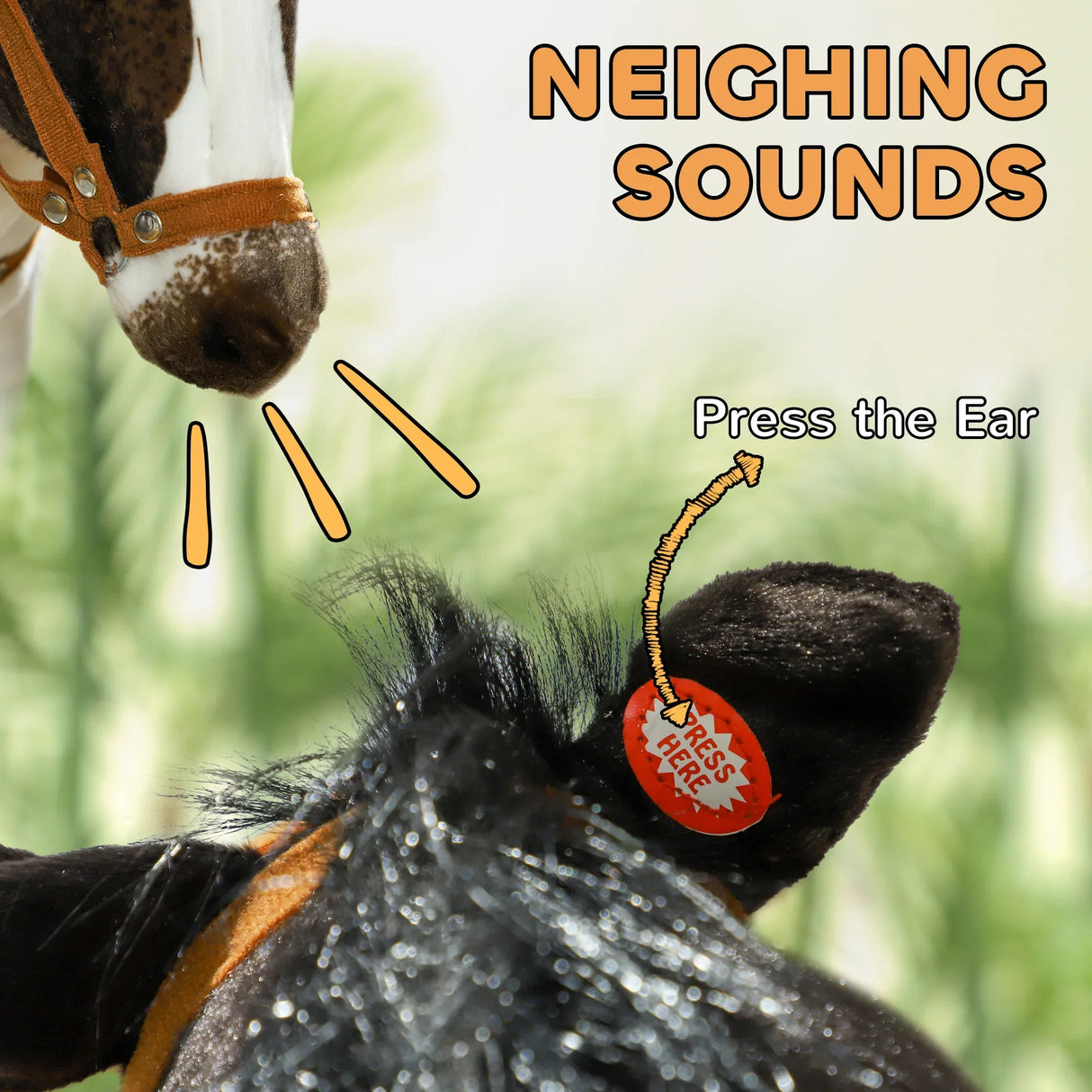Ride-On Toddler Horse Toy With Neighing Sound - Omega Lifestyles