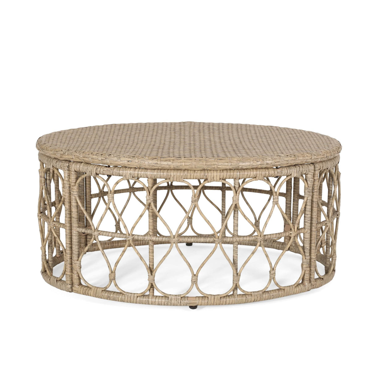 Boho Wicker Rattan Outdoor Brown Coffee Table - Sleep Galleria