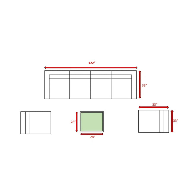 6-Piece Grey Mix Rattan Wicker Outdoor Sectional Patio Set - Omega Lifestyles