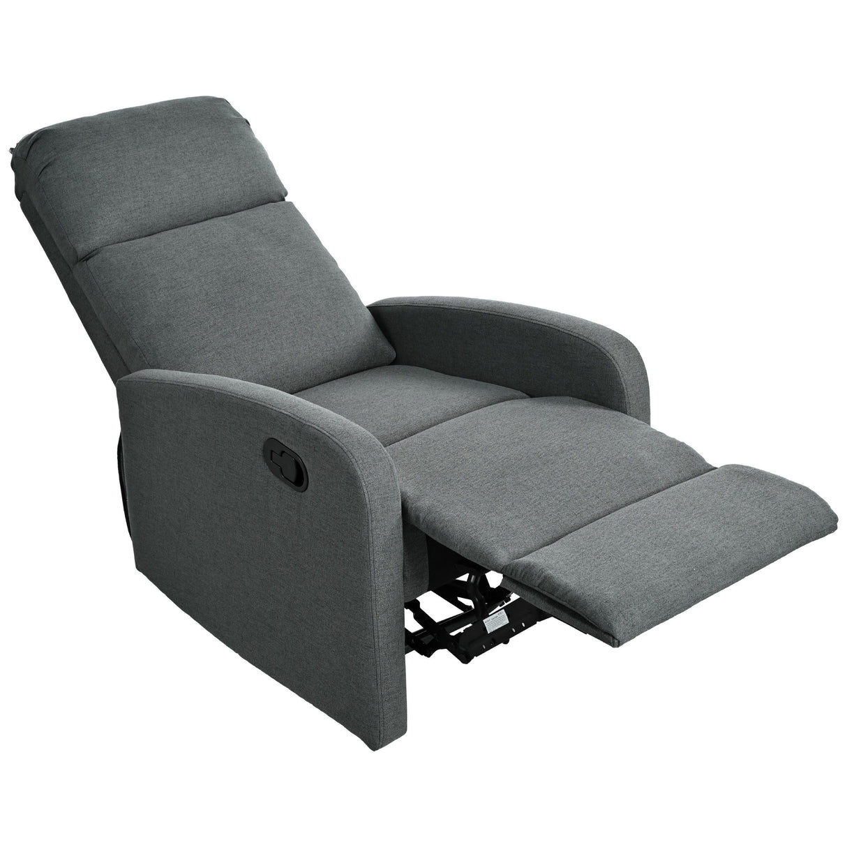 Manual Adjustable Recliner Chair Charcoal Polyester Upholstery - Omega Lifestyles