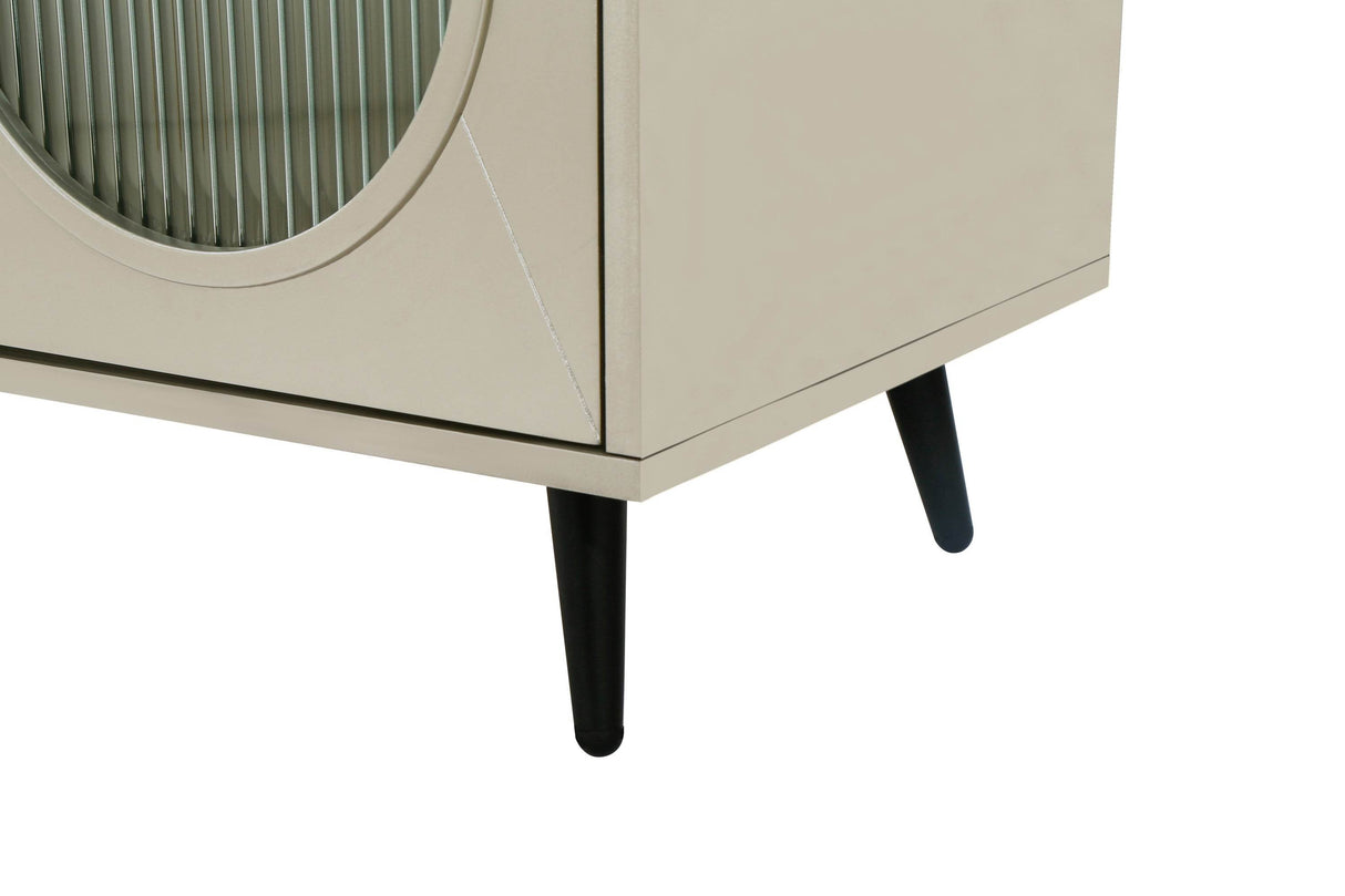 Antique Gold Wood TV Stand With Storage Cabinet - Sleep Galleria