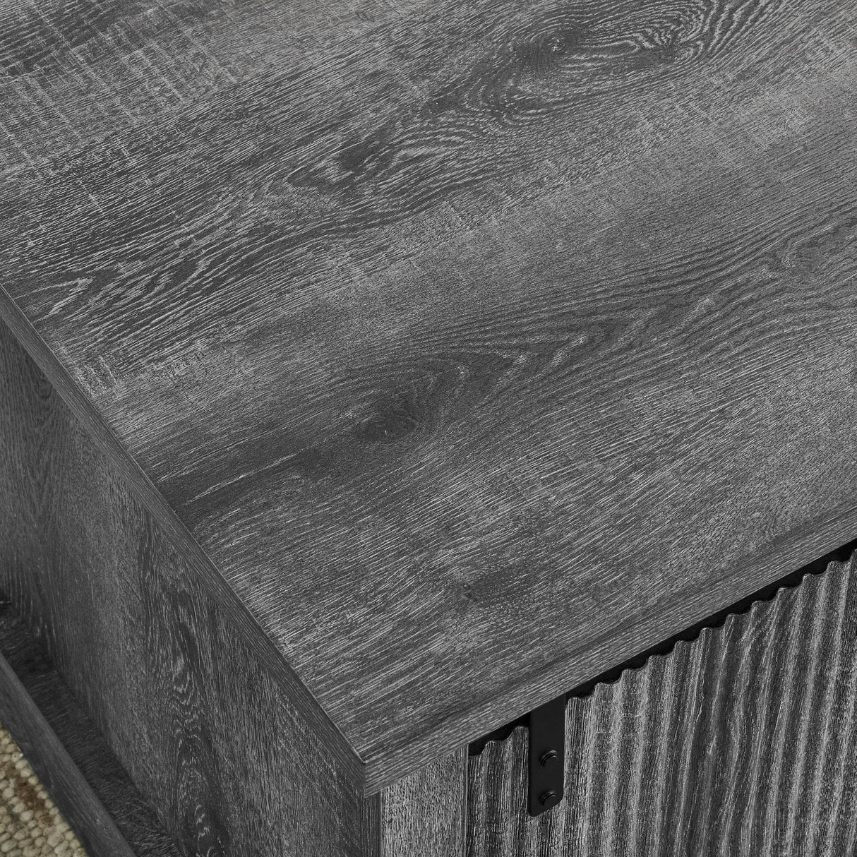 Rustic Grey MDF Sliding Barn Door Coffee Table - Omega Lifestyles