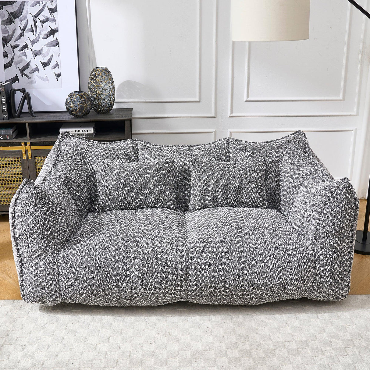 Dual Chenille Bean Bag Chair With High Resilience Foam Core - Omega Lifestyles