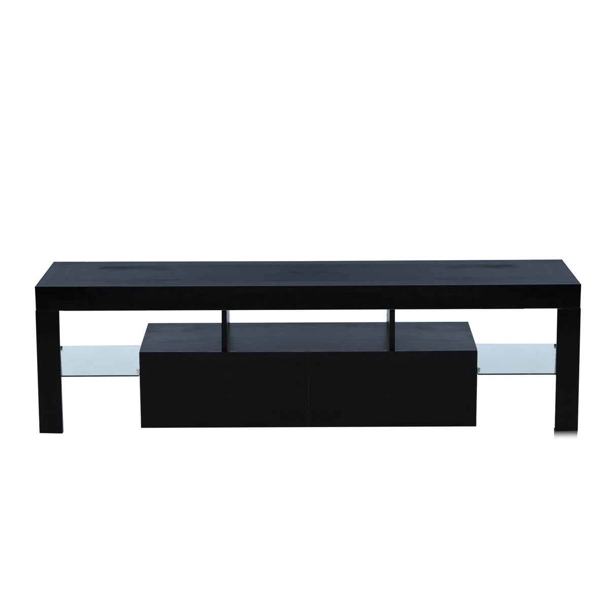 Classic Black TV Stand With RGB LED Lighting - Omega Lifestyles