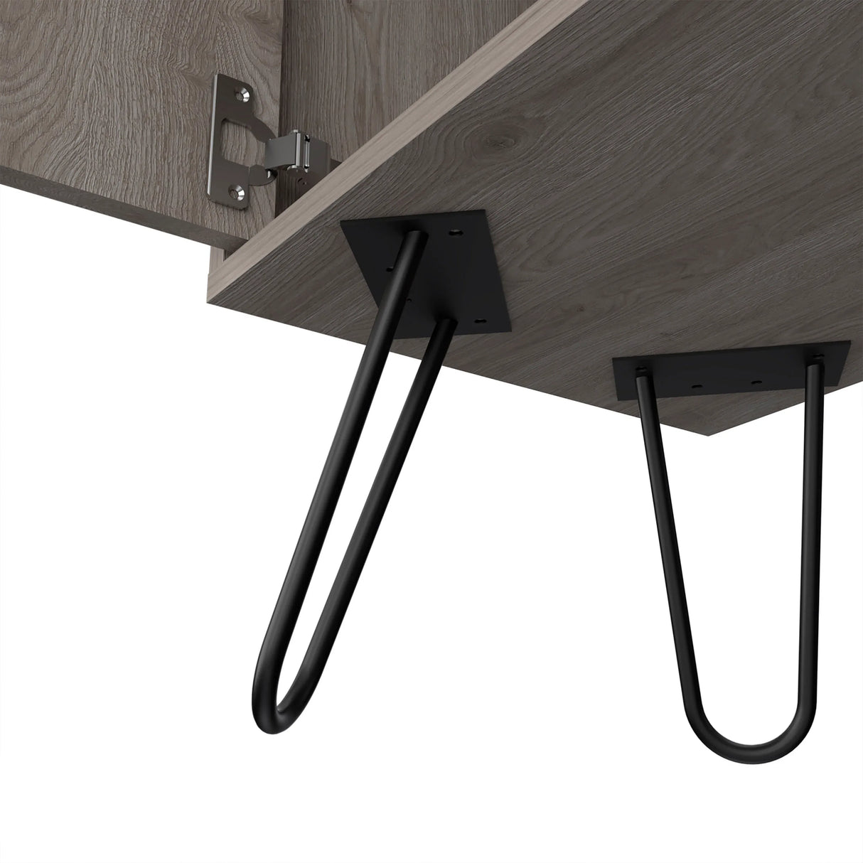 Light Grey Particle Board Liquor Cabinet With Steel Legs - Omega Lifestyles