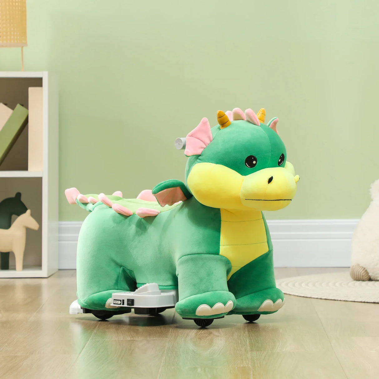 6V Triceratops Electric Ride-On Horse With Music - Omega Lifestyles