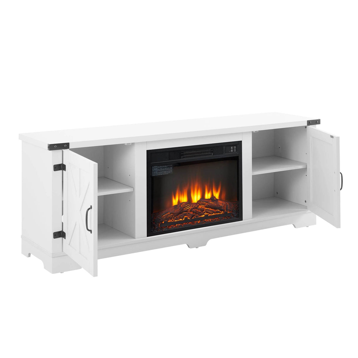 Modern Farmhouse White Fireplace TV Stand Console - Sleep Galleria