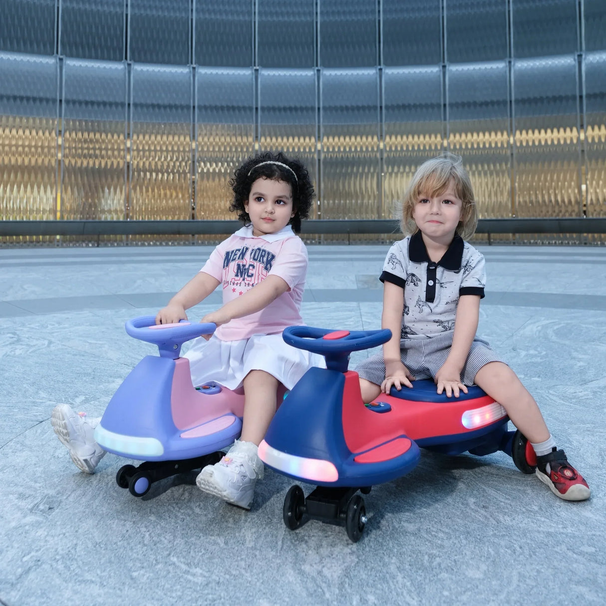 12V Kids Electric Ride-On Wiggle Car With Bluetooth Lights - Omega Lifestyles