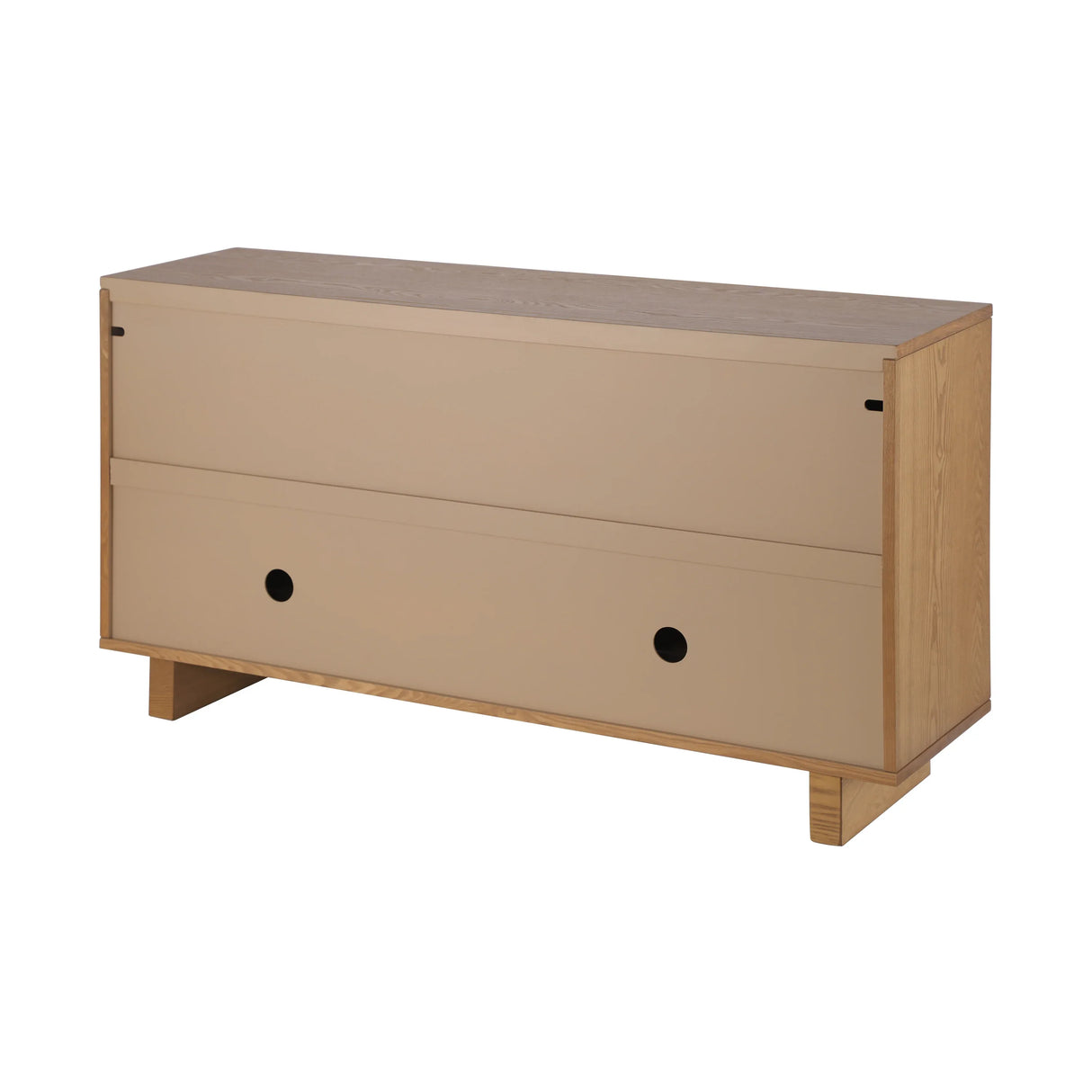 Modern Natural Finish MDF Metal 4-Door Sideboard Cabinet - Omega Lifestyles