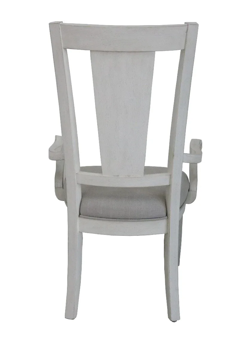 Set of 2 Light Gray Linen And White Arm Chairs - Omega Lifestyles