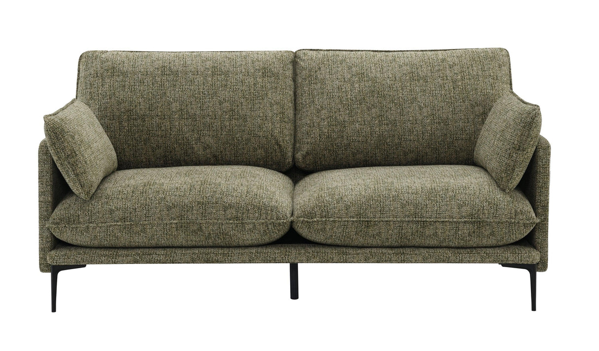 Green Chenille Compressed Cushion 2-Seat Sofa - Omega Lifestyles