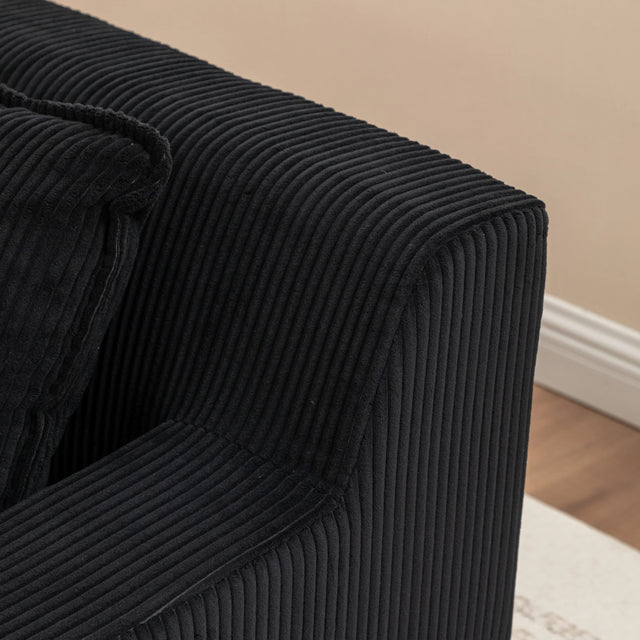 Corduroy Foam Left Armrest Chaise Lounge Chair - Omega Lifestyles