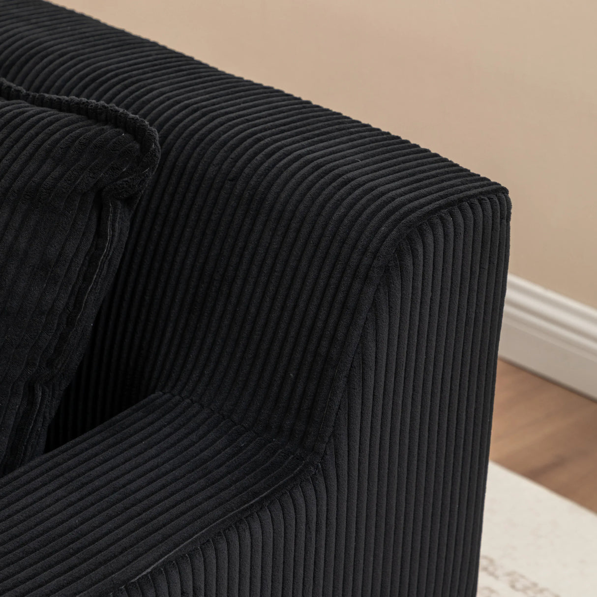 Corduroy Foam Left Armrest Chaise Lounge Chair - Omega Lifestyles