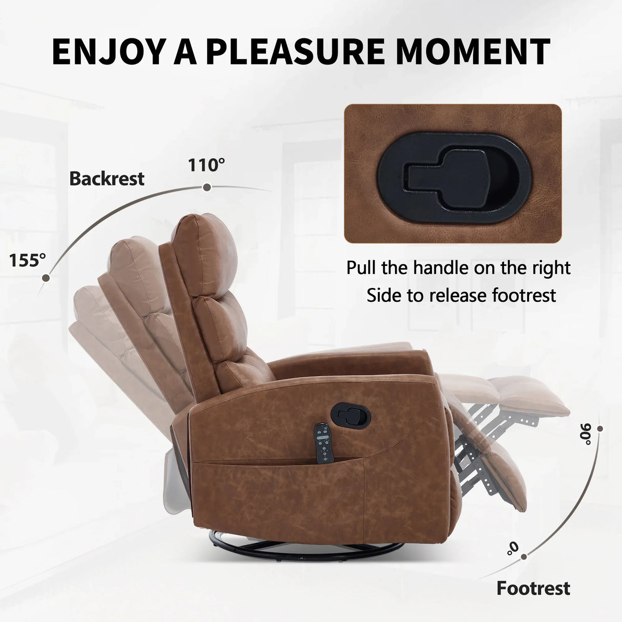 Heat Massage Recliner Chair With Swivel Rocker And Heat - Omega Lifestyles