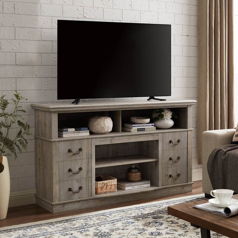 Farmhouse Rustic TV Media Stand With Storage - Sleep Galleria