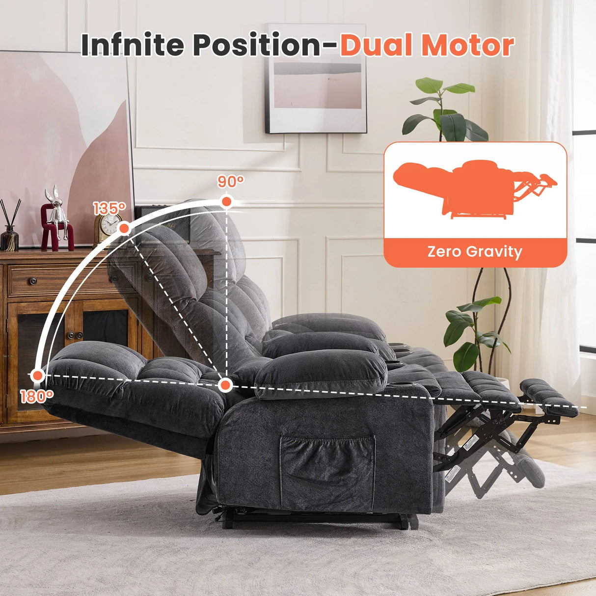 Dual Motor Power Lift Recliner Chair With Heat Massage - Omega Lifestyles