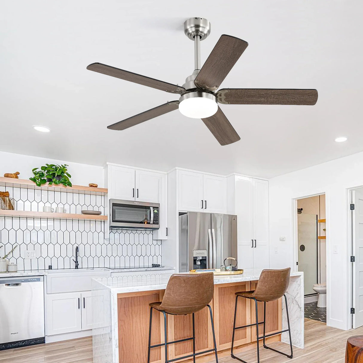 42-Inch Modern Energy-Efficient DC Motor Ceiling Fan With LED Light - Omega Lifestyles