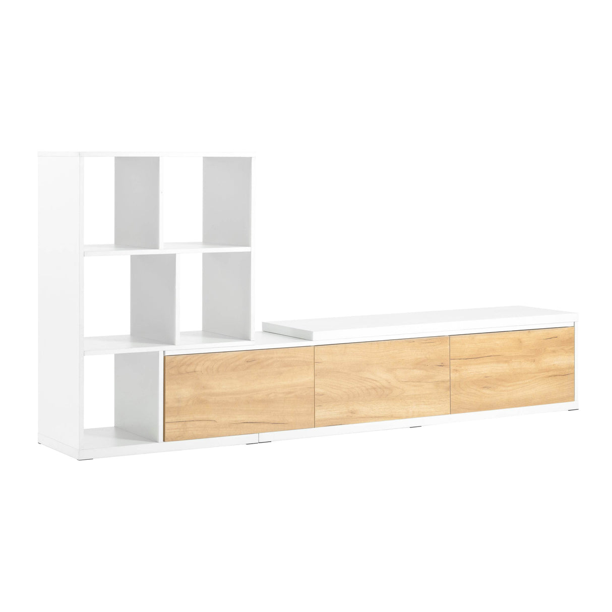 Adjustable Extendable White MDF TV Stand With Storage - Sleep Galleria