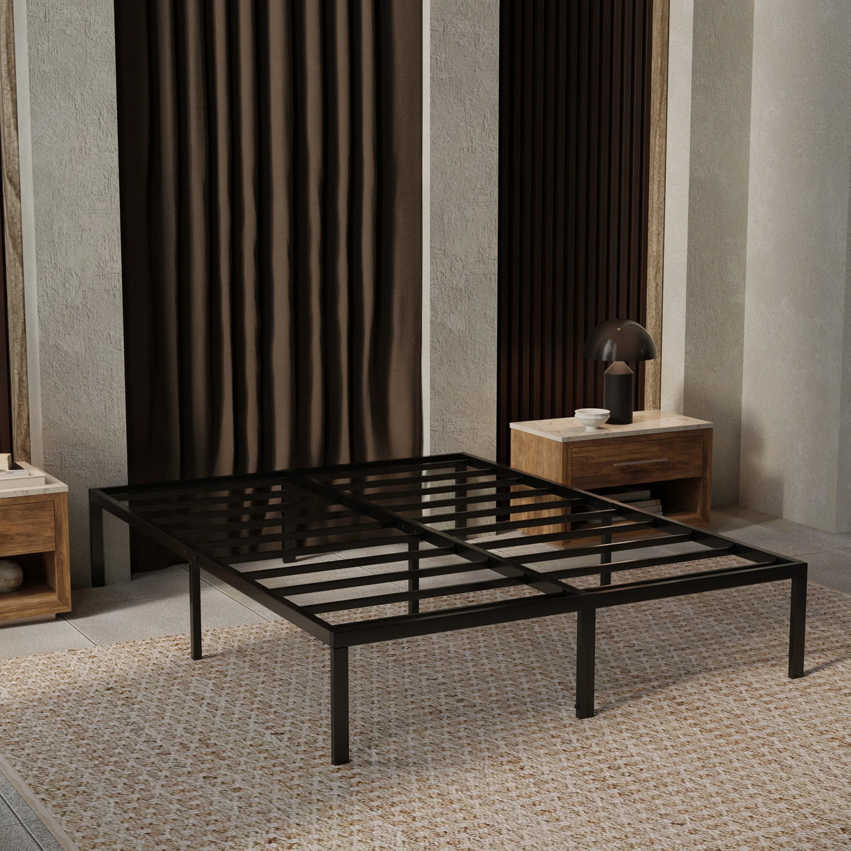 Heavy-Duty Modern Steel King Platform Bed Frame - Omega Lifestyles