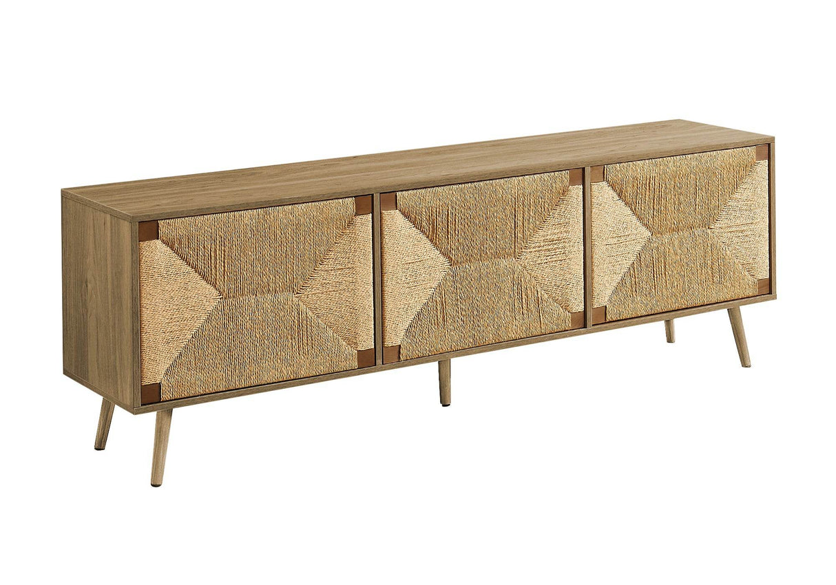 Mid Century Walnut Laminate TV Stand Console - Sleep Galleria