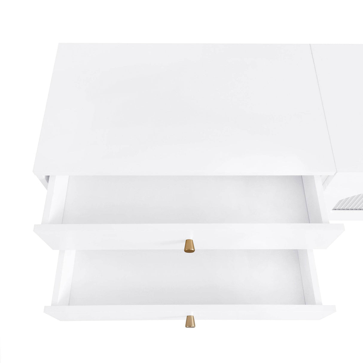 Modern White Particle Board TV Stand With Drawers - Sleep Galleria