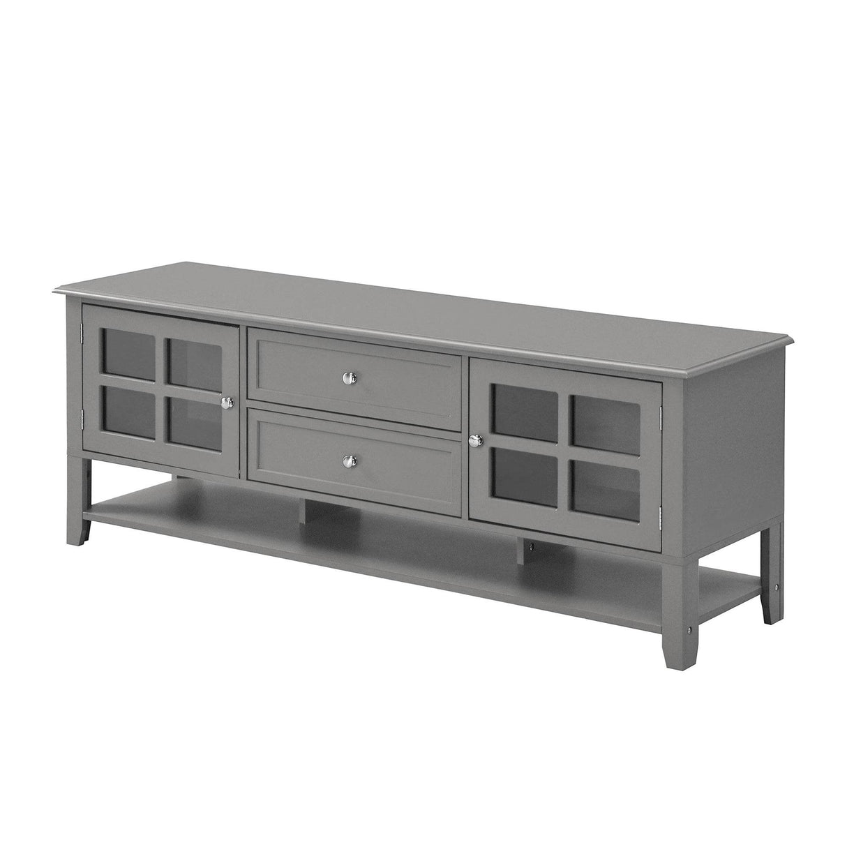 Modern Grey MDF TV Stand With Storage Cabinet - Sleep Galleria