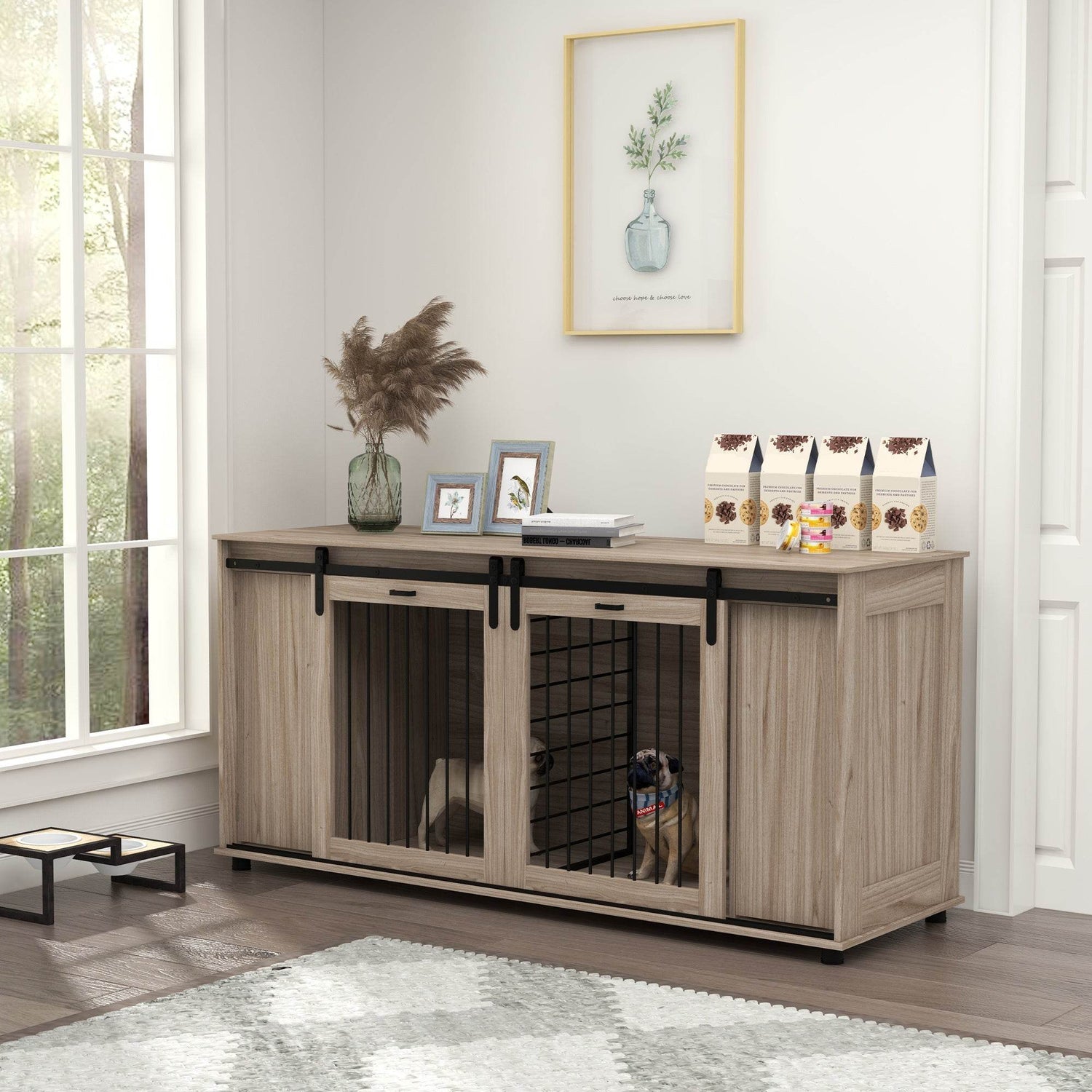 Modern Multipurpose Dog Crate Furniture With Storage - Sleep Galleria