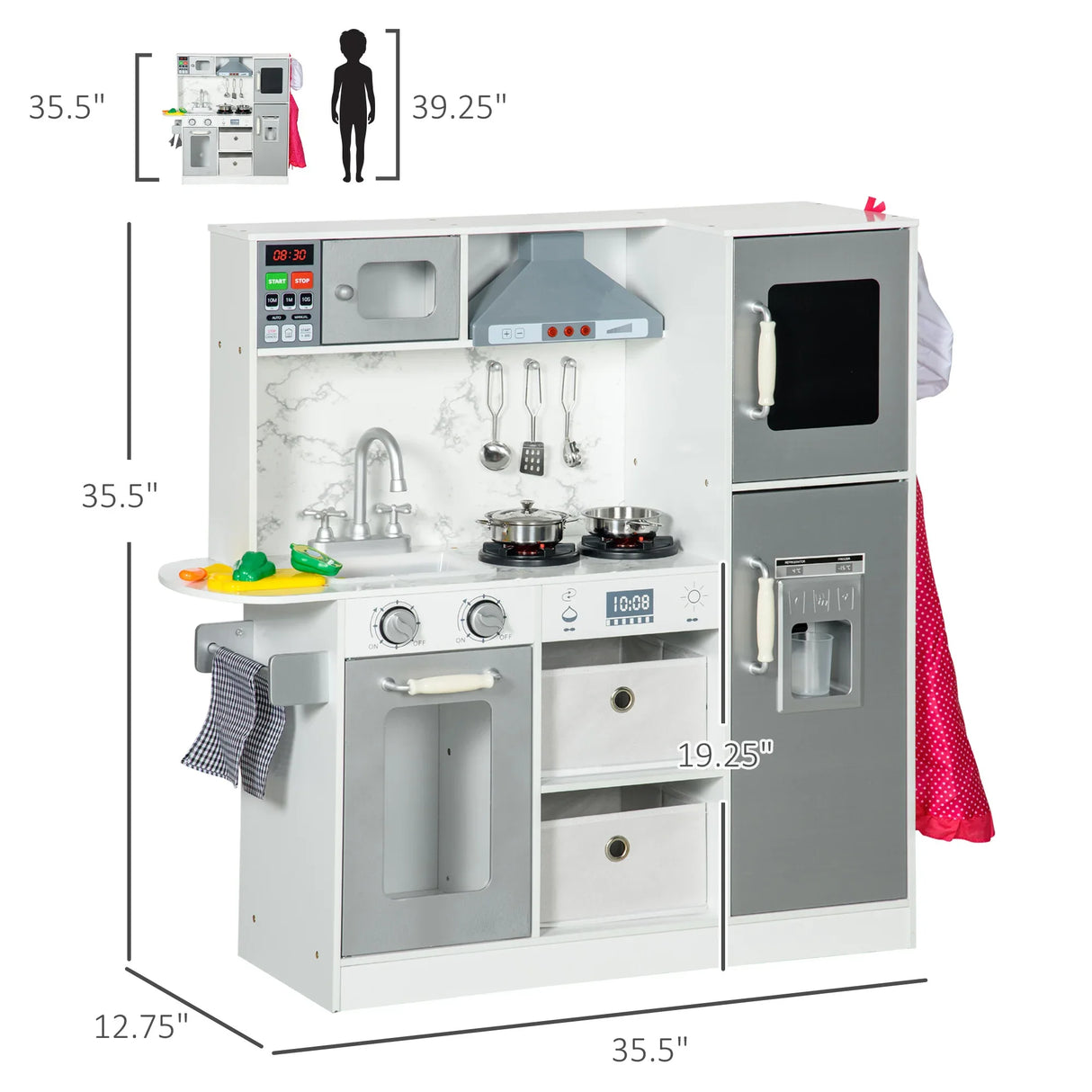 Kids Kitchen Playset With Lights Sounds And Accessories - Omega Lifestyles