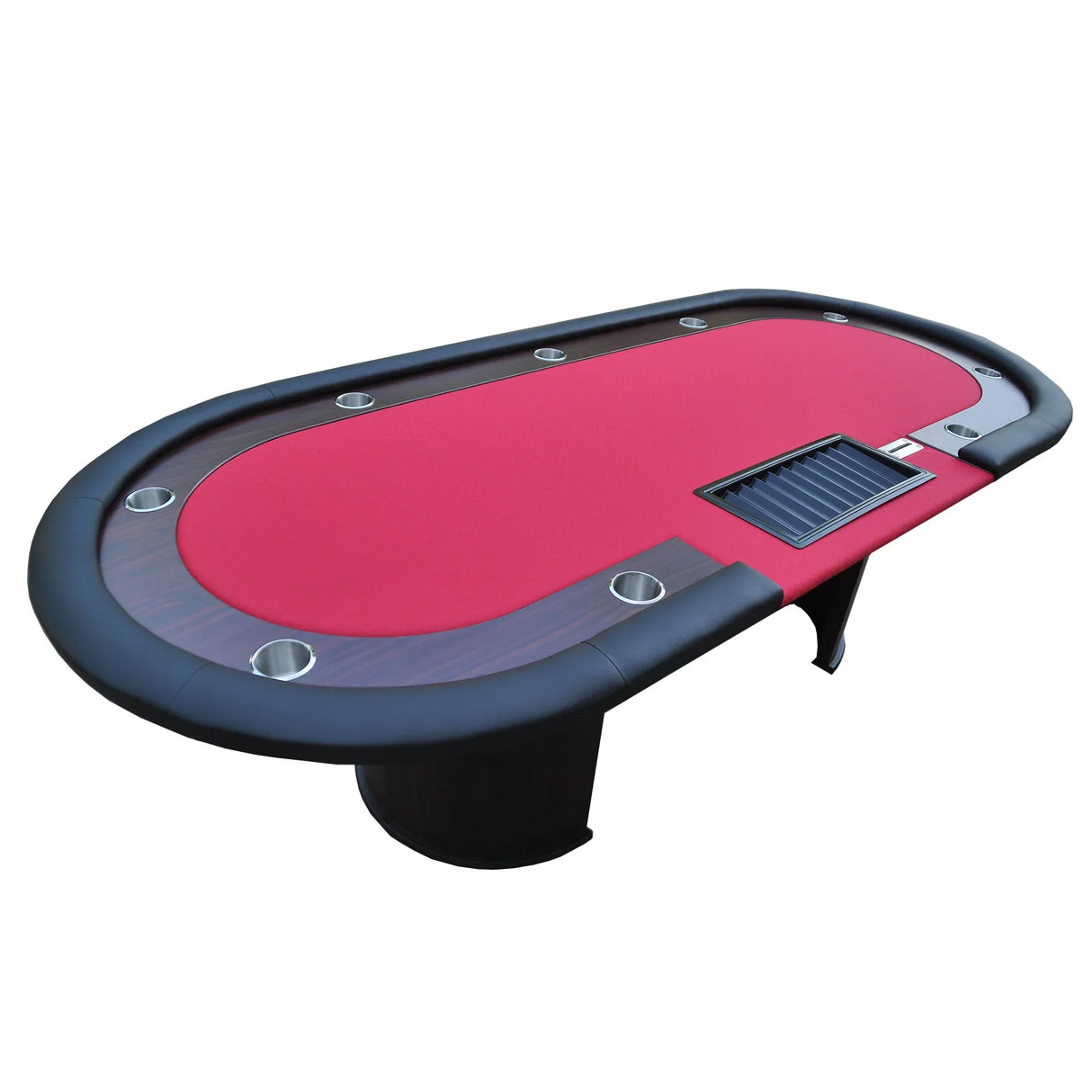 Modern 96-Inch Wood Poker Table With Cup Holders - Omega Lifestyles