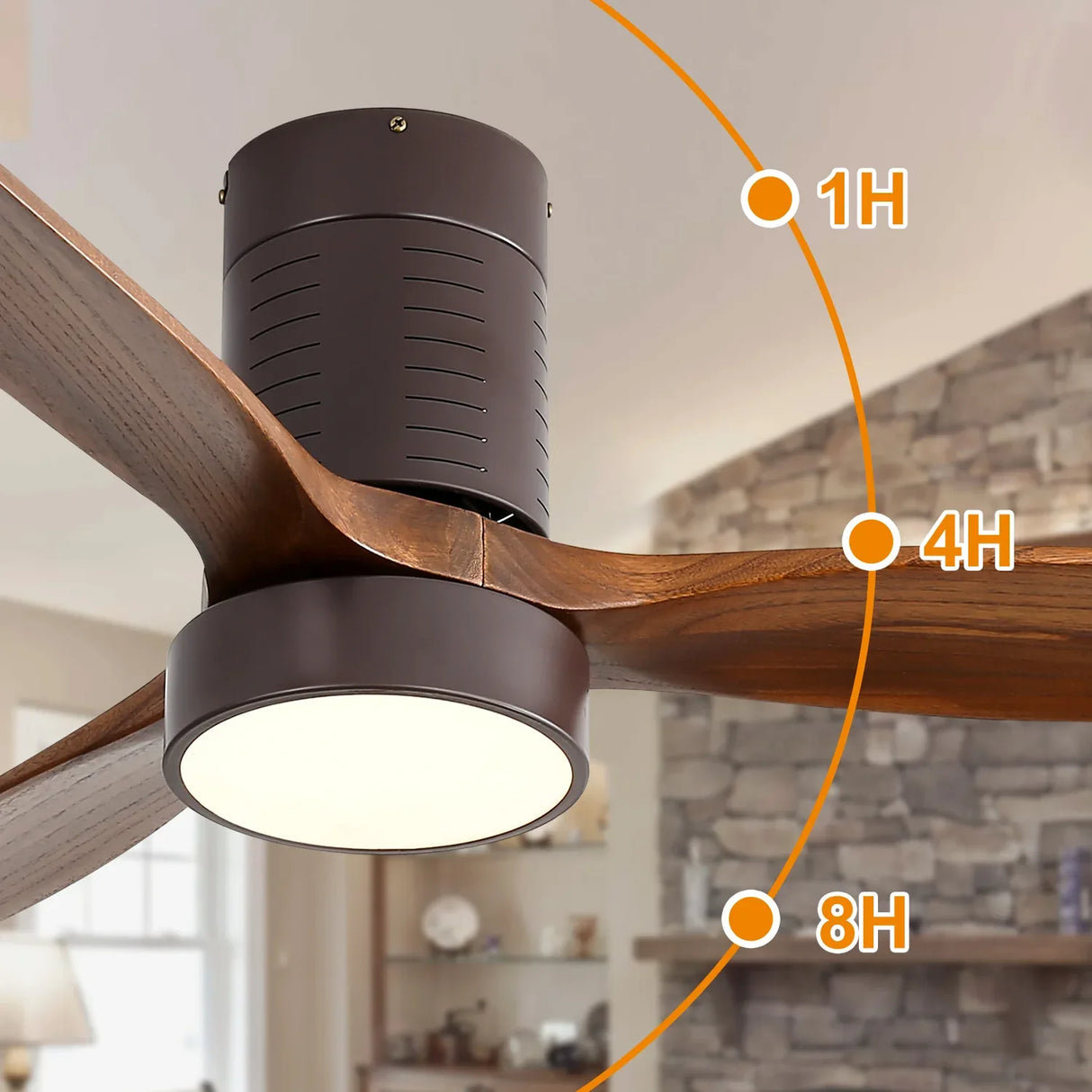 52-Inch Modern Remote Control Reversible Wooden Ceiling Fan - Omega Lifestyles