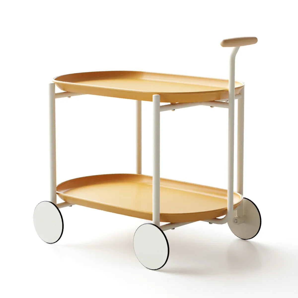 Antique Yellow Artsy Mobile Kitchen Storage Cart - Omega Lifestyles