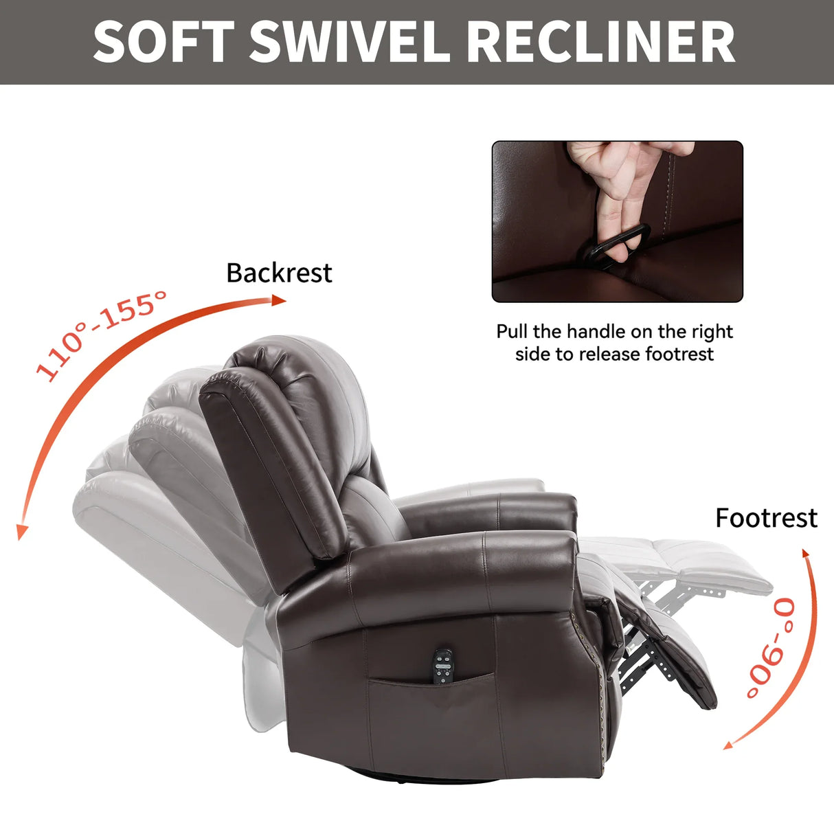 Heat Massage Medium-Firm Swivel Rocker Recliner Chair - Omega Lifestyles
