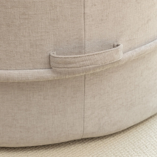 Modern Gray Chenille Barrel Accent Chair With Ottoman - Omega Lifestyles