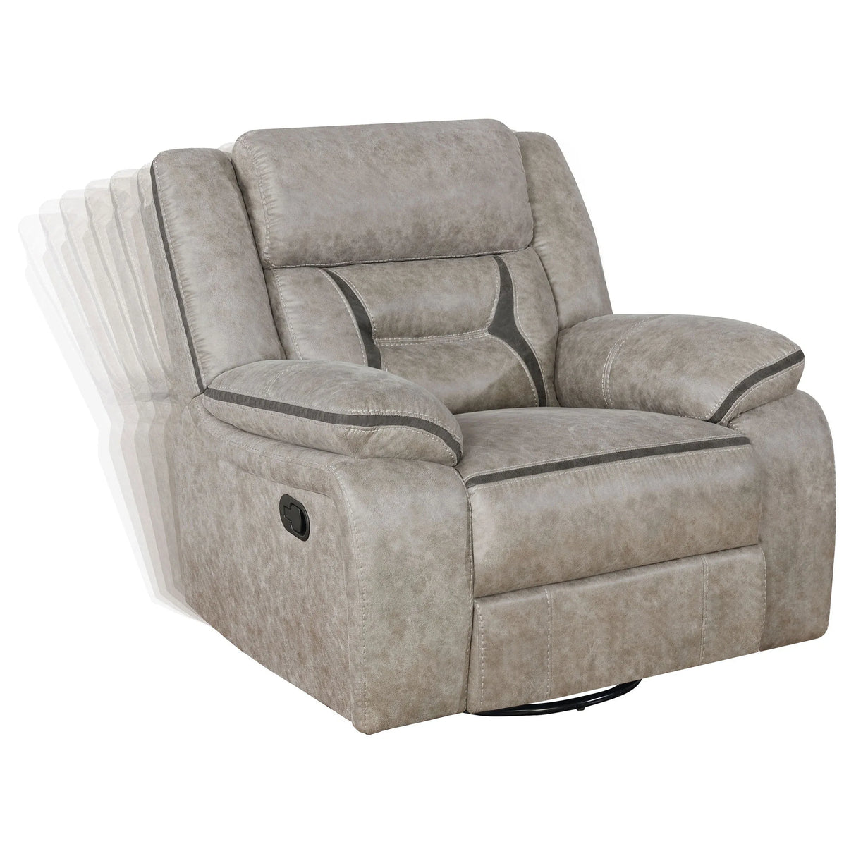 Taupe Upholstered 3-Piece Manual Reclining Living Room Set - Omega Lifestyles