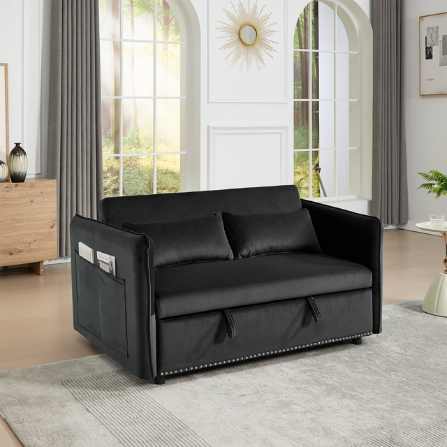 3-in-1 Convertible Velvet Sleeper Futon Sofa Bed