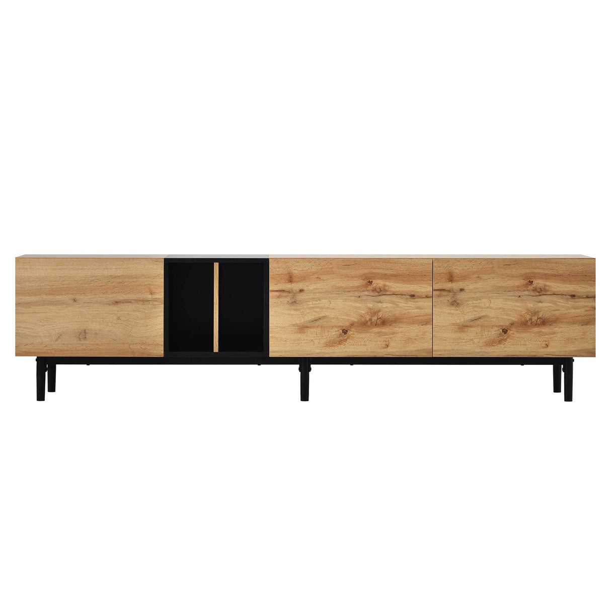 Modern Natural Wood MDF TV Stand Console - Sleep Galleria