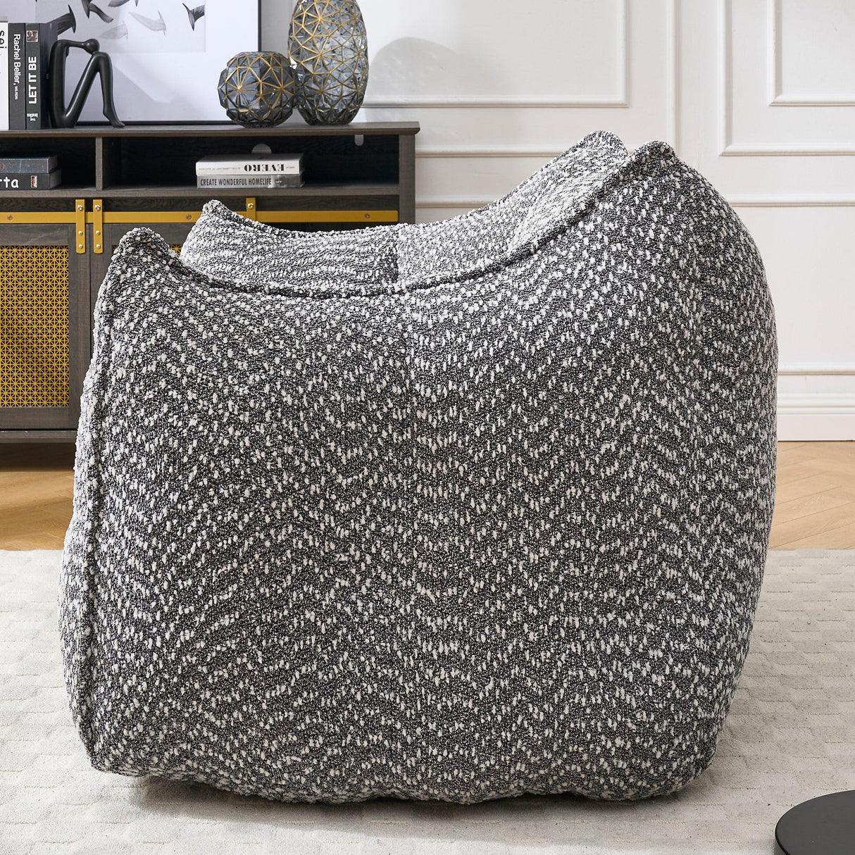 Chenille Bean Bag Chair With Resilient Foam - Omega Lifestyles