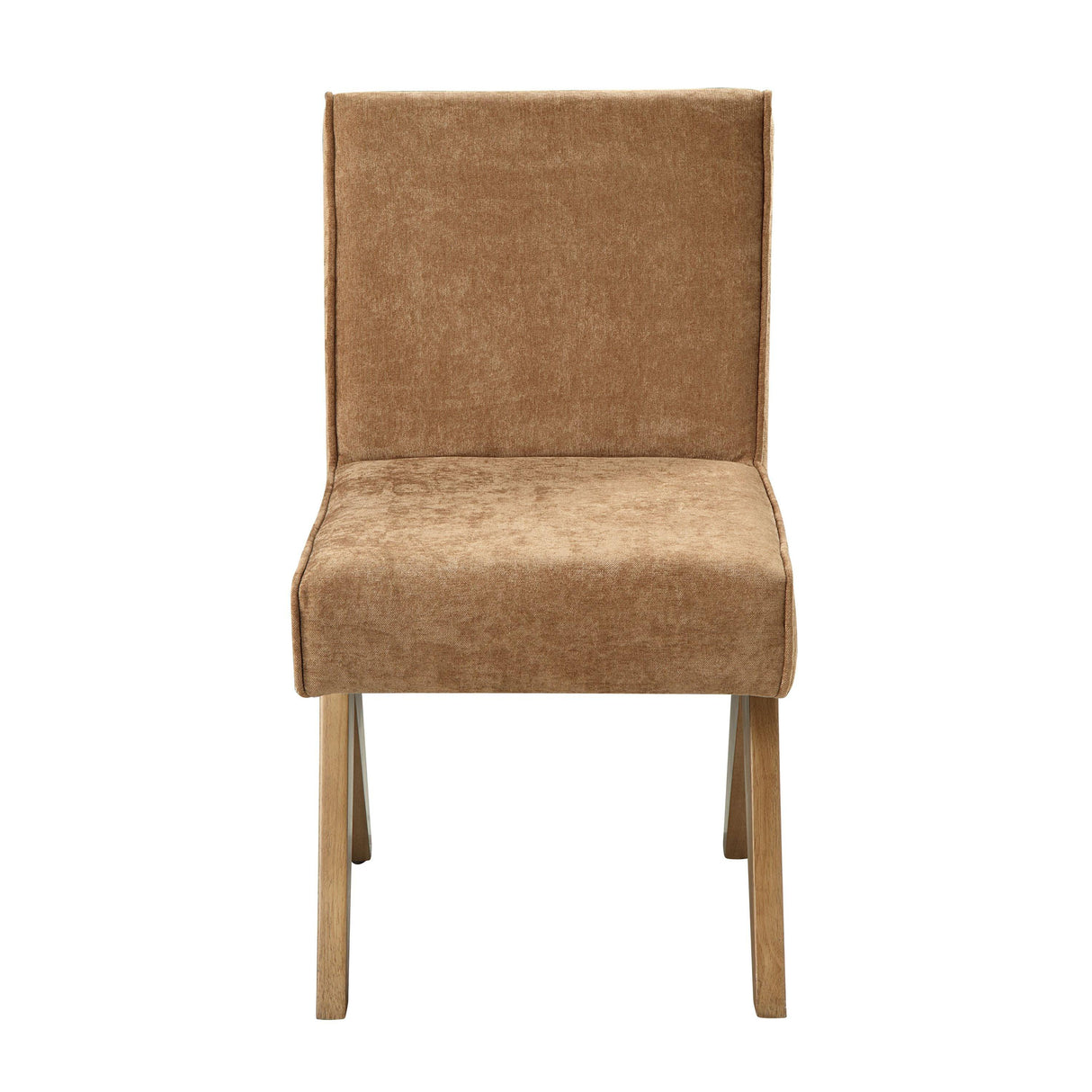 Set of 2 Chocolate Chenille Oak Side Chairs - Omega Lifestyles