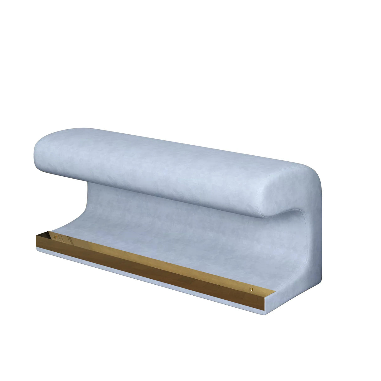 Modern Blue Leather Entryway Bench With LED Light - Omega Lifestyles