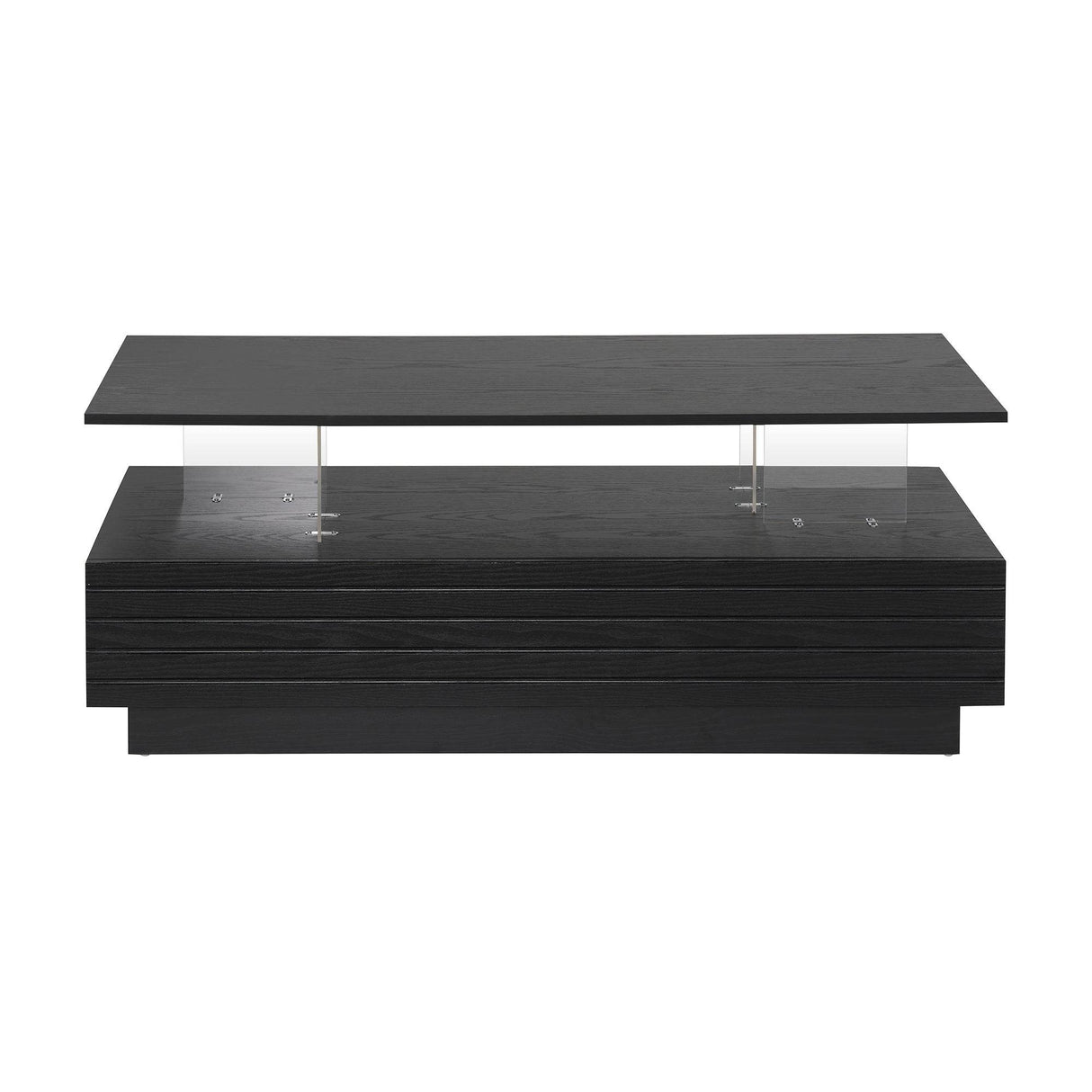 Modern Rectangular MDF Coffee Table With LED Lights - Sleep Galleria