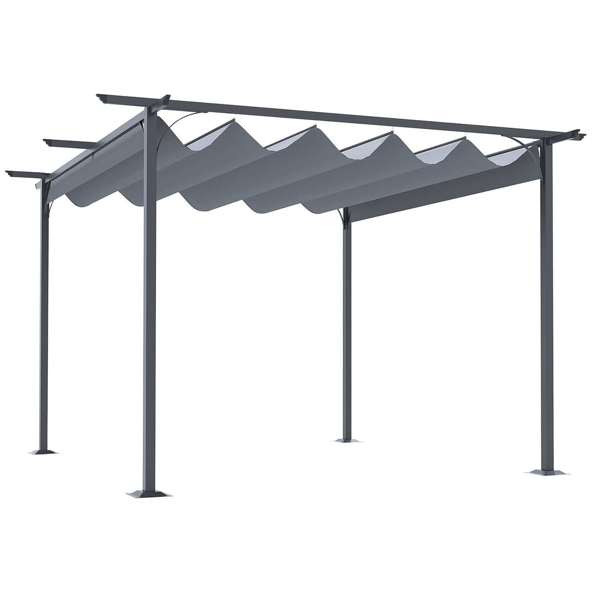 Retractable Steel Frame Outdoor Patio Pergola Canopy