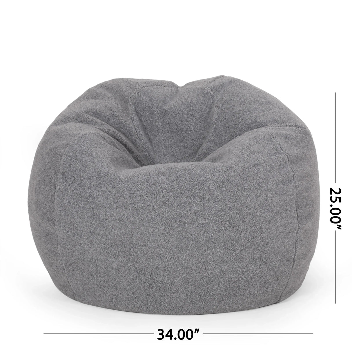 Cozy Rounded Foam Filled Fabric Bean Bag Chair - Omega Lifestyles
