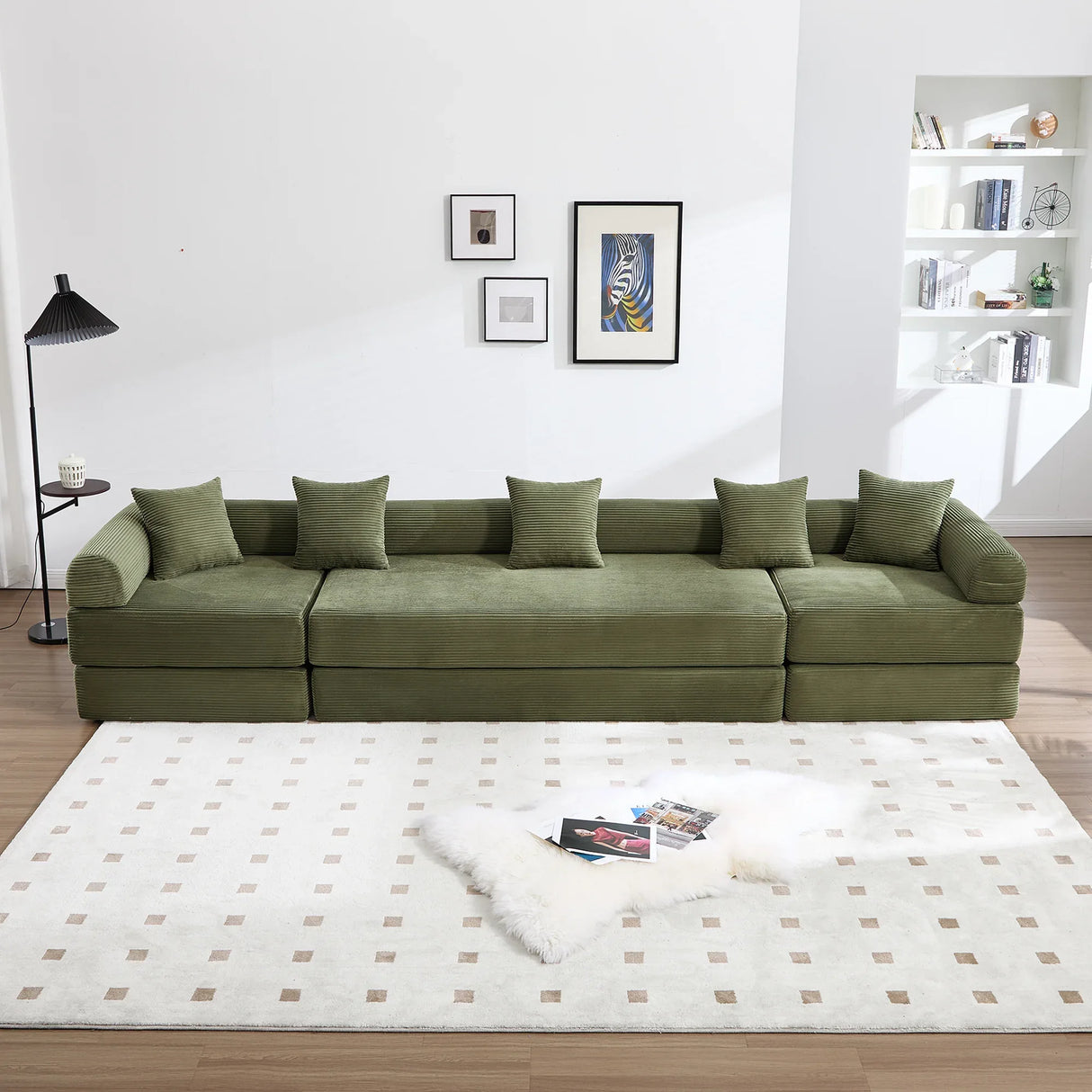 Convertible Folding Corduroy Memory Foam Sofa Bed - Omega Lifestyles