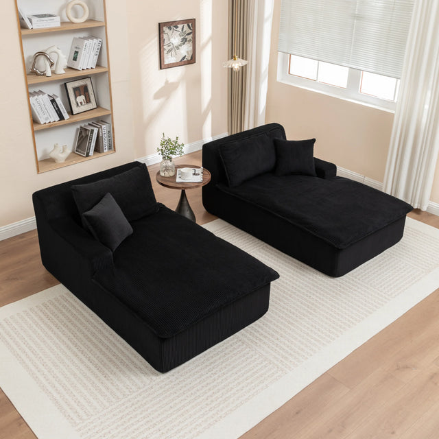 Corduroy Foam Upholstered Chaise Lounge Sleeper Chair - Omega Lifestyles