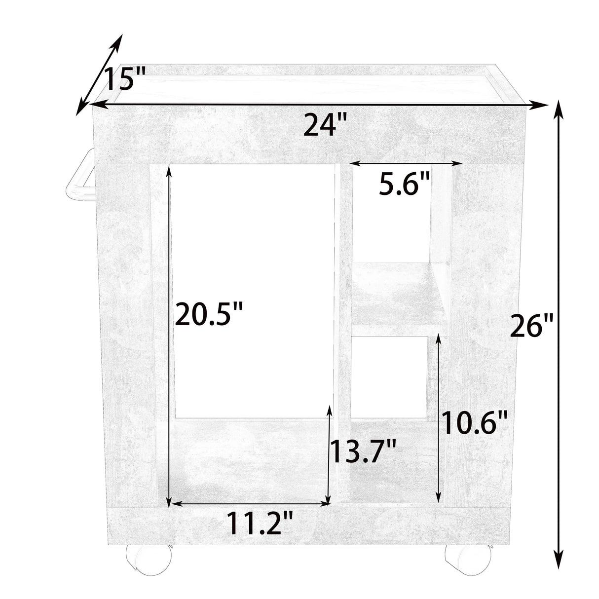 Mid-Century Modern Movable Brown MDF Storage Cabinet - Omega Lifestyles