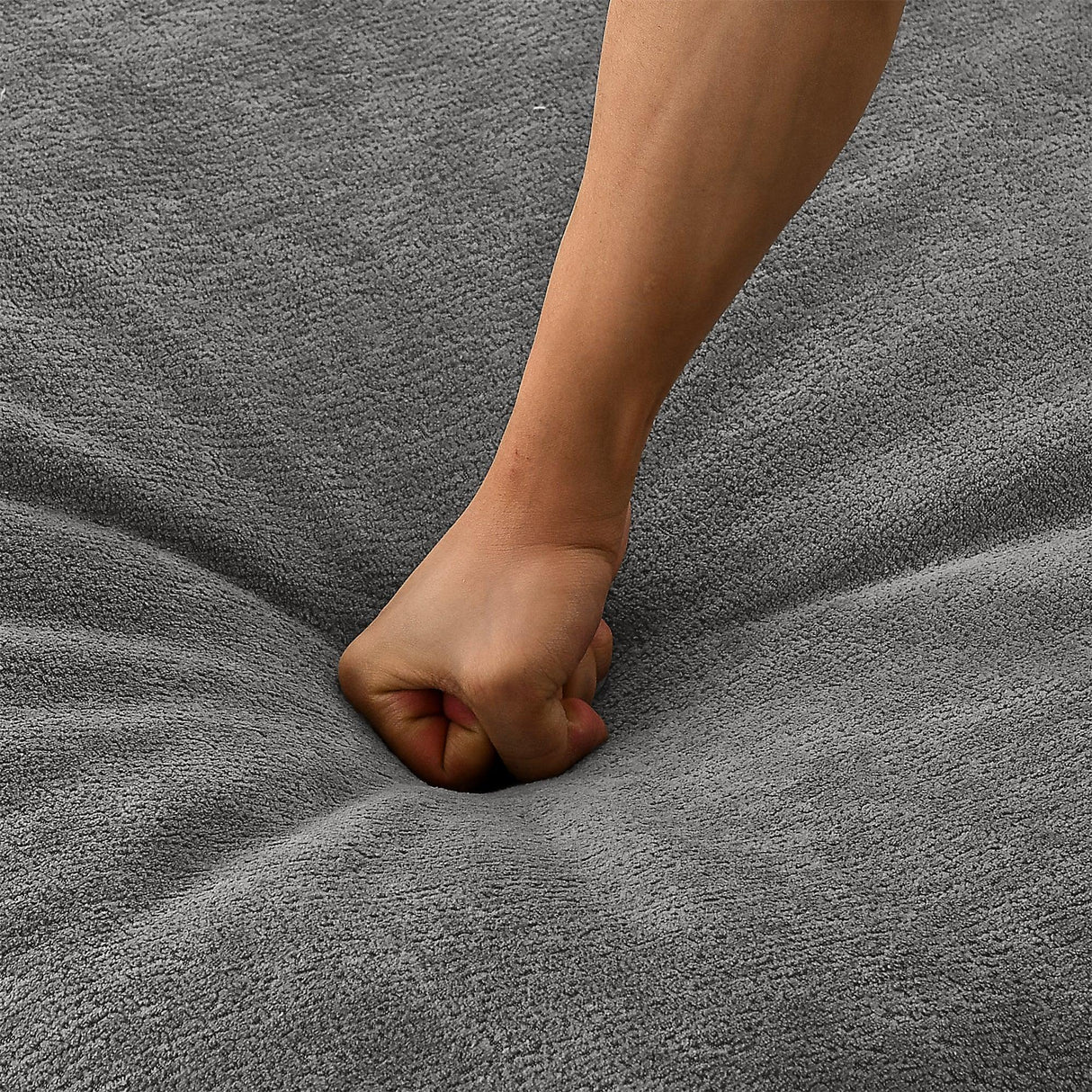 Chenille Medium-Soft Bean Bag Chair With Ottoman - Omega Lifestyles