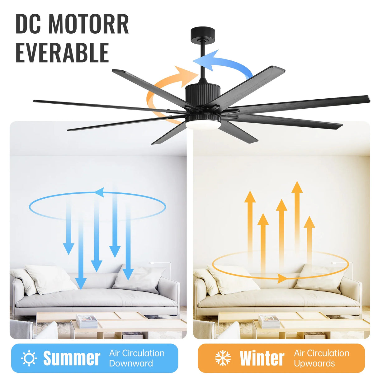 76-Inch Smart Remote Control Wood Blade Ceiling Fan - Omega Lifestyles