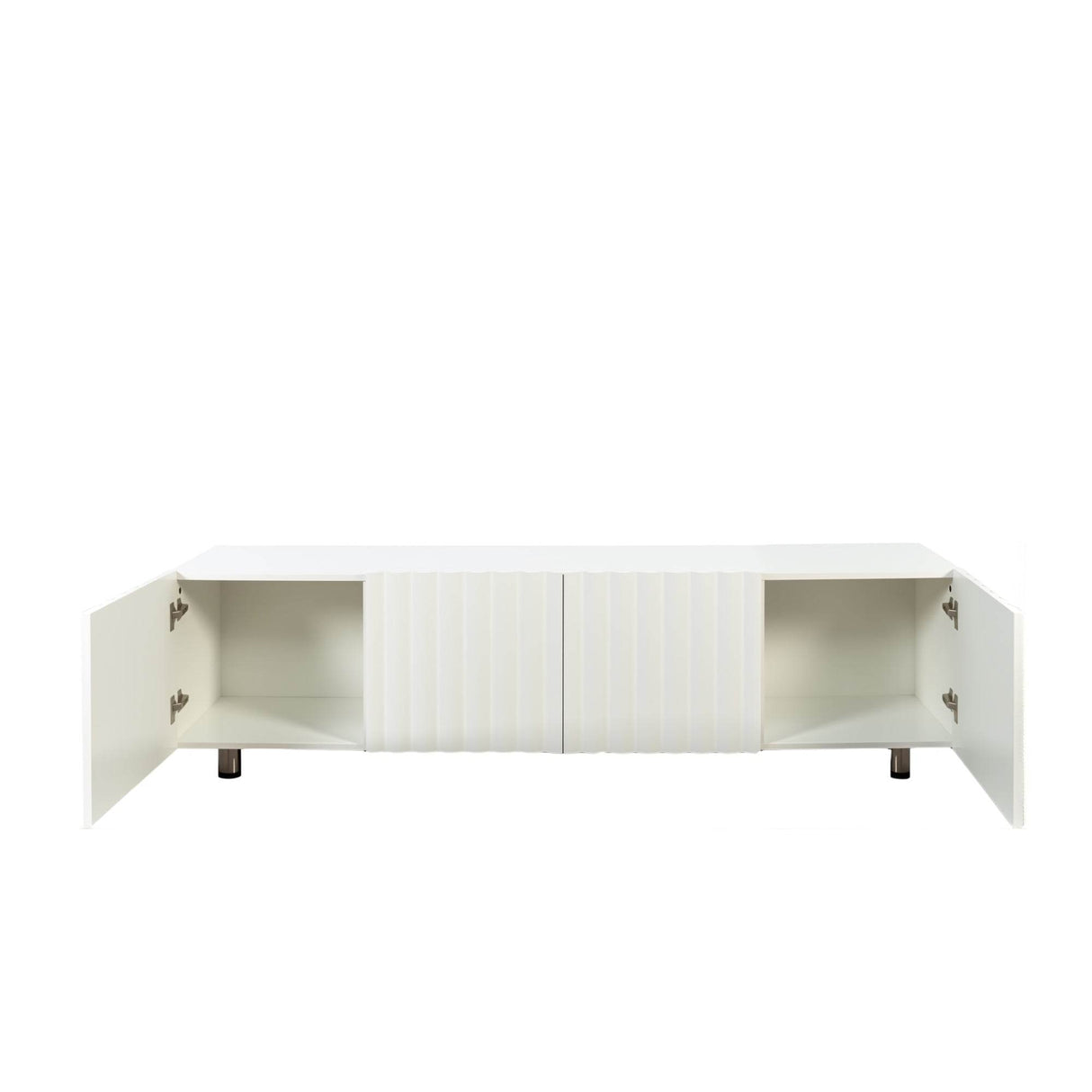 Modern White TV Stand With Storage Drawers - Sleep Galleria
