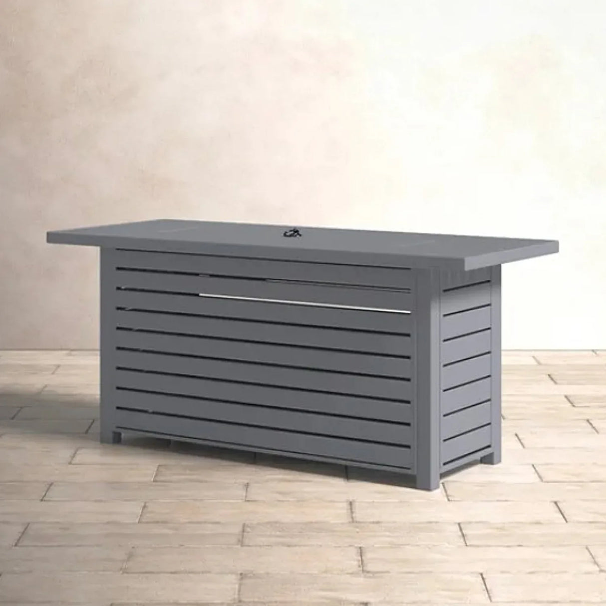 Steel Propane Outdoor Fire Pit Table With Lid Gray Steel - Omega Lifestyles