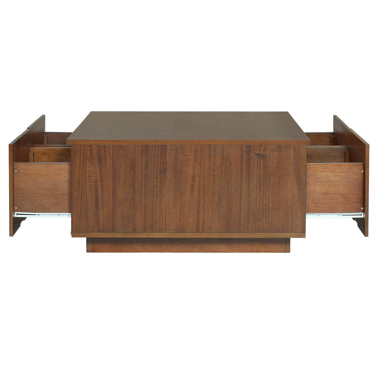 Modern Walnut Square Coffee Table With Four Drawers - Sleep Galleria